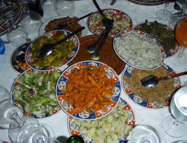 Platos de ensaladas marroquíes